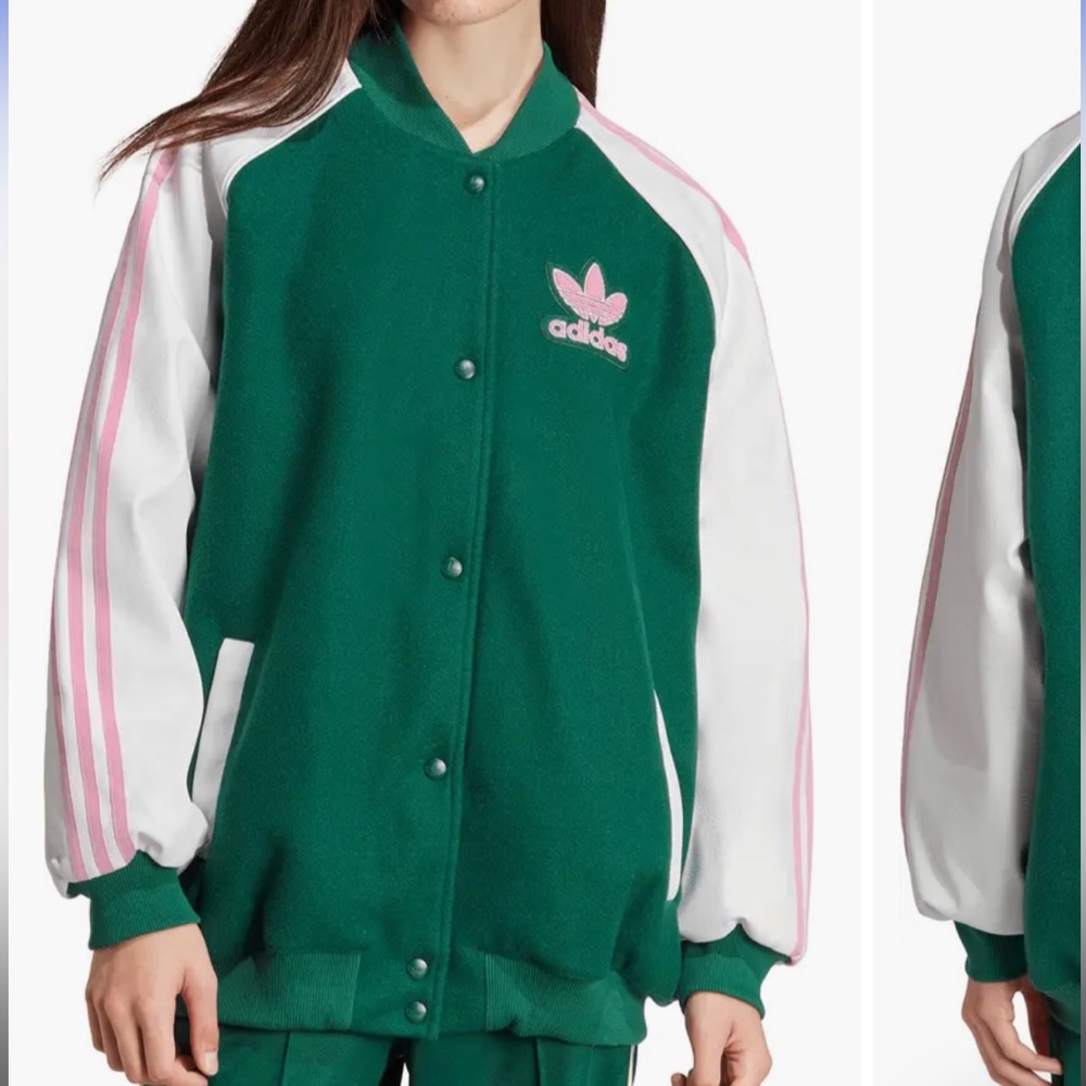 NWT Adidas VRCT Jacket Green Three stripe S